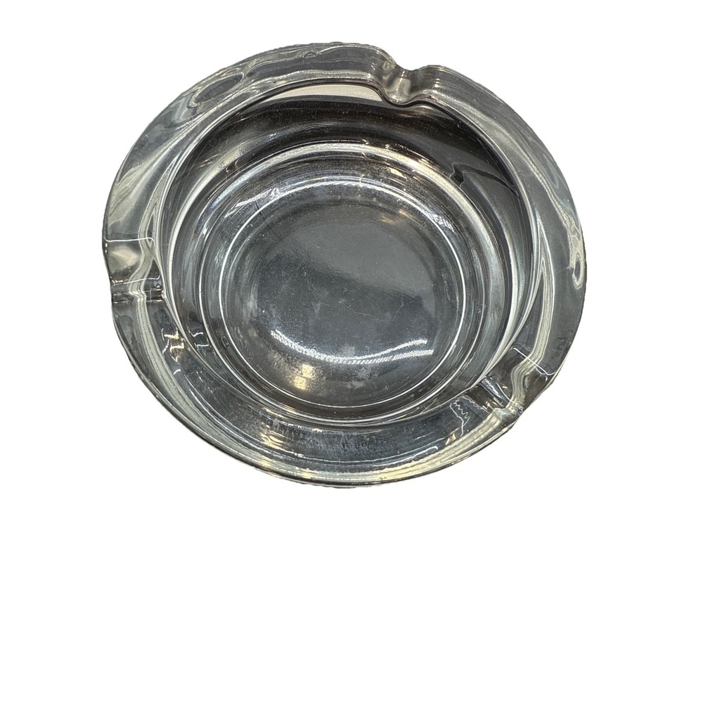 Classic Glass Ashtray Vintage Style, Round 3 Notch Design, Thick & Clear,‎ Decor